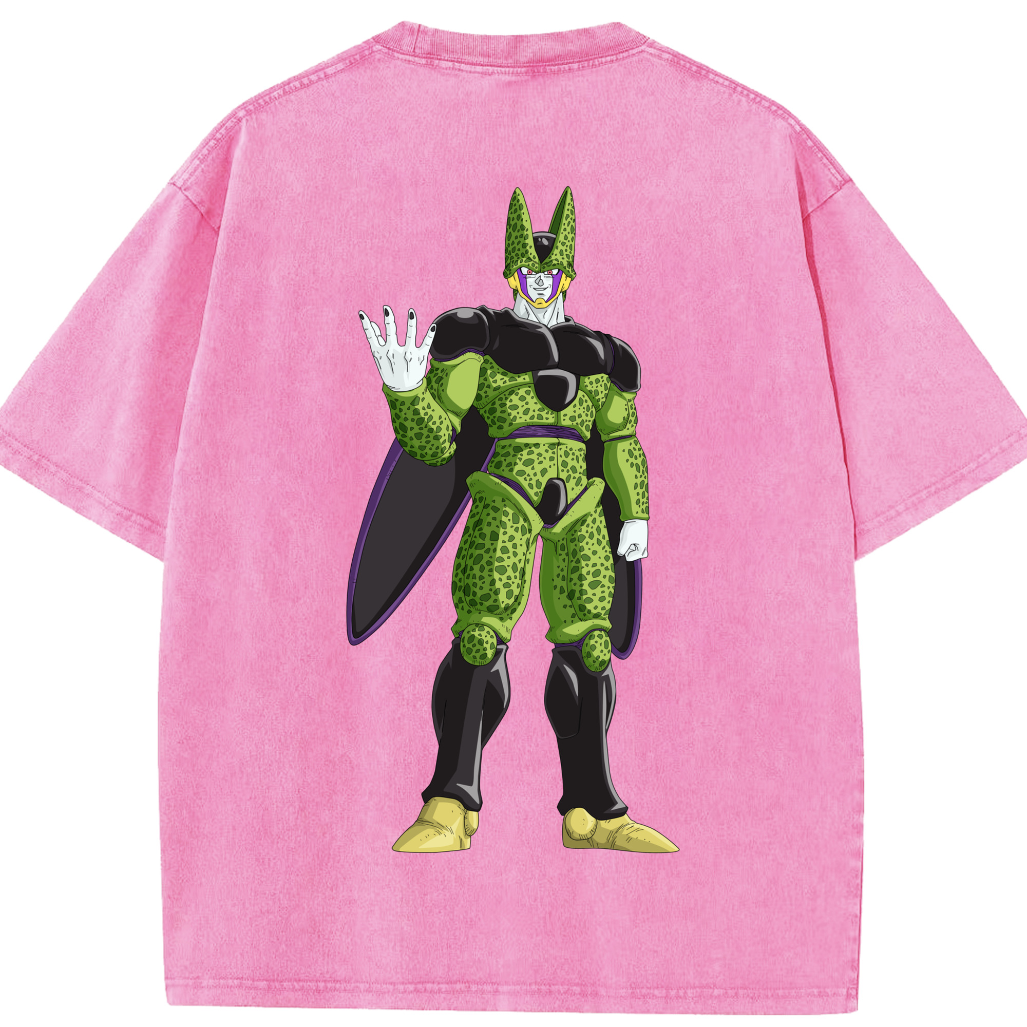 （画像用） ドラゴンボール セル DRAGON BALL Cell 綿100% ヴィンテージ風 半袖Tシャツ（背面プリント）